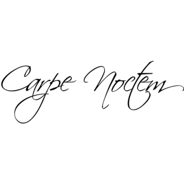 the words carpbe modern written in cursive writing