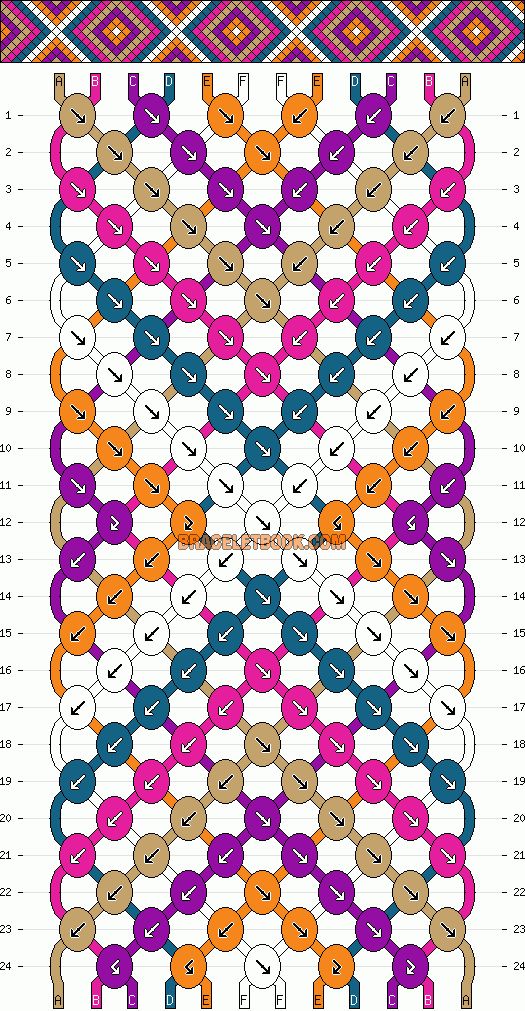 an image of a cross stitch pattern with different colors and patterns on it, as well as