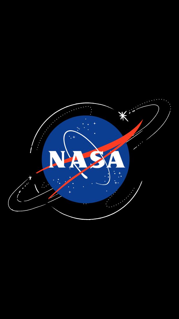 the nasa logo on a black background