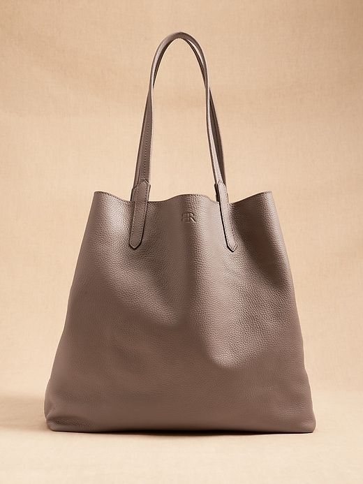 East-West Leather Tote | Banana Republic Best Tote Bags, Tote Bag Leather, East West, Open Top, Small Items, Leather Tote, Snap Closure, Banana Republic, Leather Bag