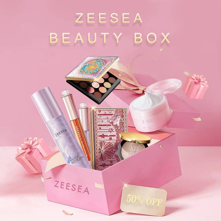 ZEESEA BEAUTY BOX UP TO $70 VALUE FOR $32* You don't know what's in the box but that's where the fun lies! We guarantee that you get the value back in these mystery boxes sent to your door every month.   Why love it? Super value, worth up to $70+ for only $32. FREE DELIVERY Cancel anytime before next month's box is sen Fashion Subscription Boxes, Gift Box Poster Design, Perfume Gift Box Ideas Packaging, Skin Cupid, Makeup Product Photography, Mystery Box Ideas, Beauty Subscription Boxes, Makeup Gift Box, Lucky Box