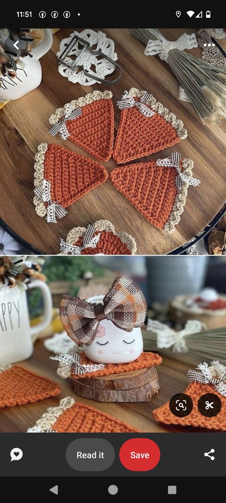 two photos showing the same items on top of each other, one with an orange bow and