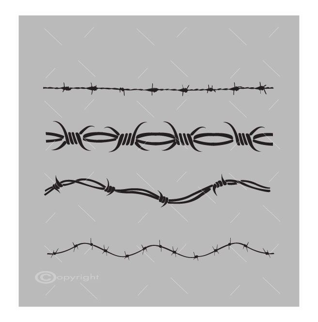 barbed wire with different shapes and sizes