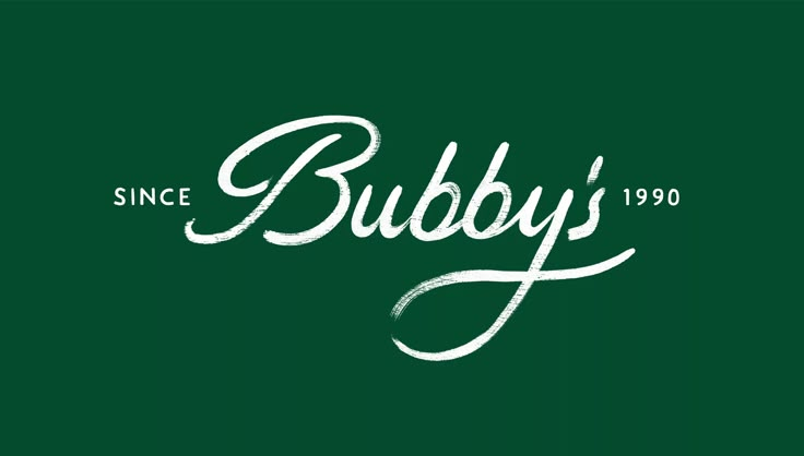 the logo for bubby's since it is green and white with an old - fashioned