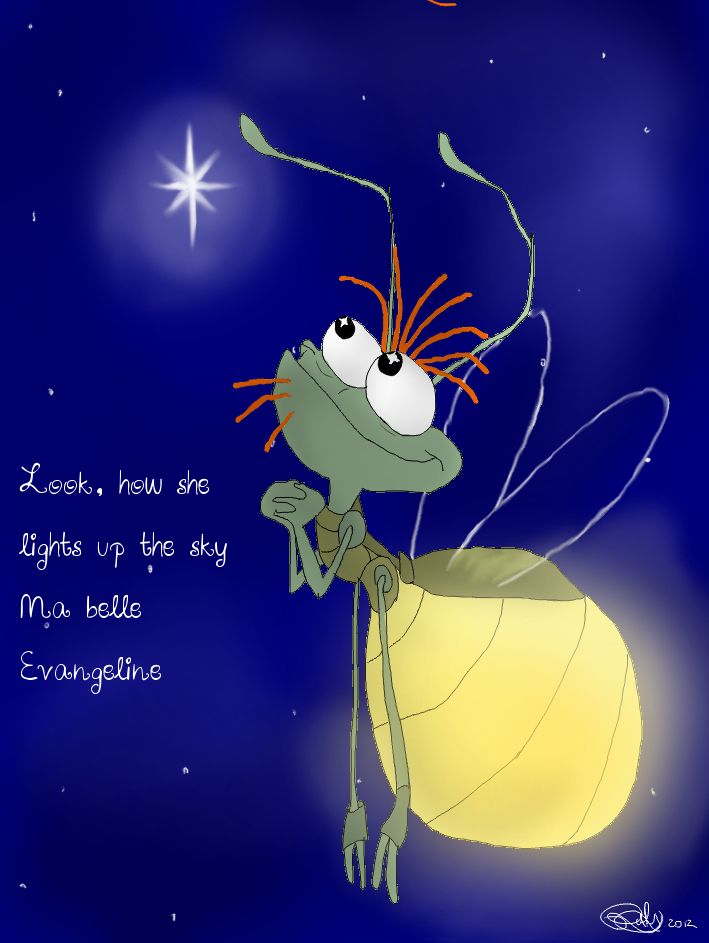 a cartoon insect with stars in the background and a quote written on it that says,