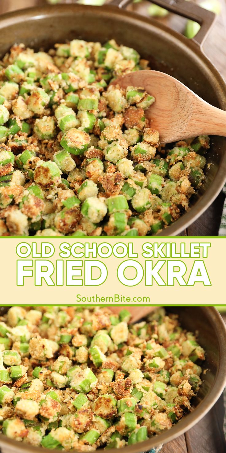 an old school skillet fried okra in a pan