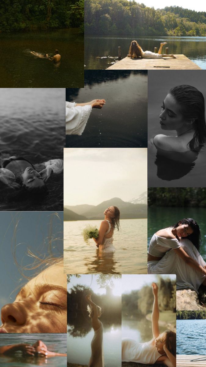 Dreamy lake photoshoot of girl in the water with dock + black and white Outdoor Portrait Photography, Lake Photoshoot, Water Shoot, Lake Style, Shadow Photography, Lake Photos, Summer Photoshoot, Outdoor Portraits, Water Photography