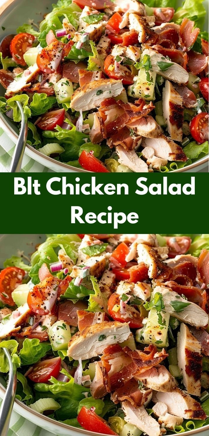 Want chicken recipes? Try our BLT Chicken Salad Recipe! A unique chicken salad that's healthy and perfect for any meal. Enjoy this easy salad recipe. Chicken Salad Recipe Lettuce, Salad And Chicken Recipes, Cooked Chicken For Salads, Chicken In Salad Recipes, Easy Salads With Chicken, Salads For Meals, Best Salad Recipes Dinners, Hearty Salad Recipes Dinners, Best Salads With Chicken