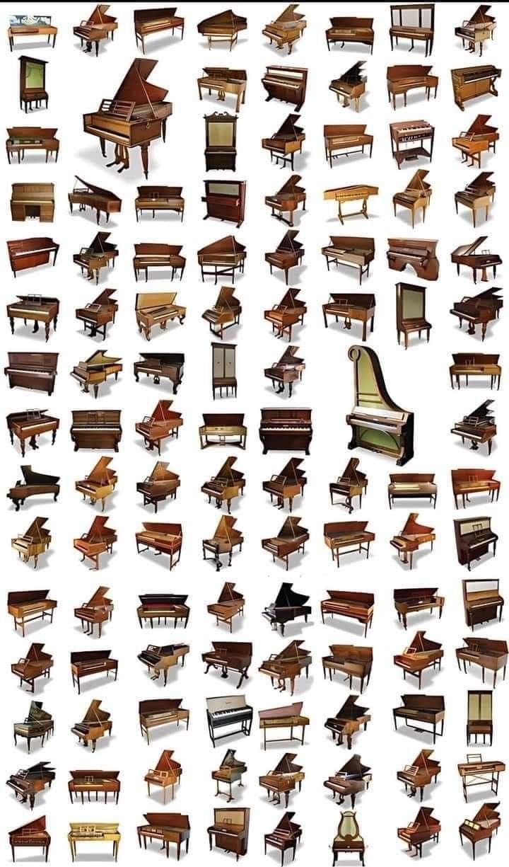 many different types of pianos are shown in this image