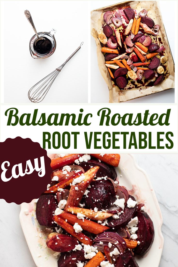 roasted root vegetables with balsamic and feta cheese are the perfect side dish