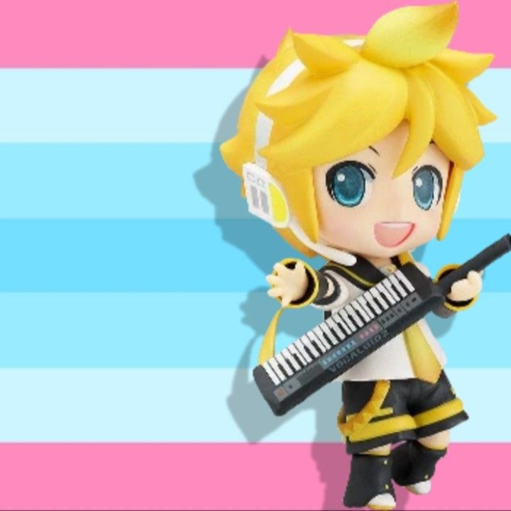 an anime character holding a musical instrument