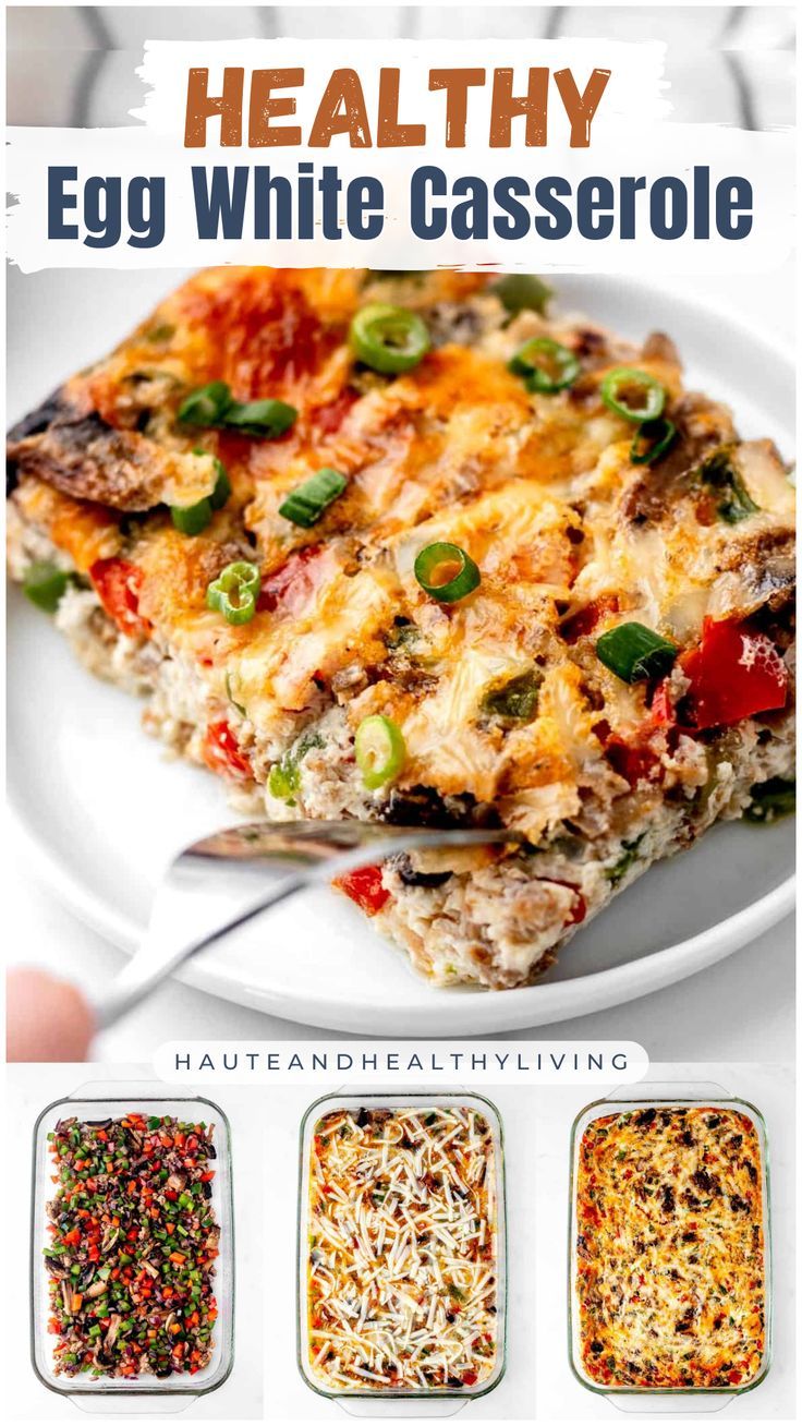 healthy egg white casserole recipe on a plate