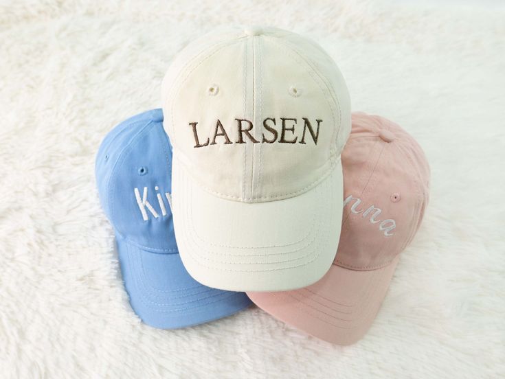 This personalized kids baseball hat is a great accessory for your little one's wardrobe. Made with high-quality materials, this custom embroidered cap is available in 11 different colors, so you can choose the one that best matches your child's style. With a circumference of 19-20inches, it is designed to fit kids between 2-6 years old. You can add your own custom text or design to make it unique and personal. Whether they're playing outside, going to the park, or just running errands with you, Personalized Cotton Birthday Hat, Adjustable Dad Hat With Curved Brim For Birthday, Adjustable Curved Brim Dad Hat For Birthday, Cute Personalized Baseball Cap With Curved Brim, Personalized Cotton Hat With Curved Brim, Personalized Dad Hat One Size, Personalized Cute Baseball Cap With Curved Brim, Personalized Cotton Hats With Curved Brim, Cute Personalized Snapback Hat