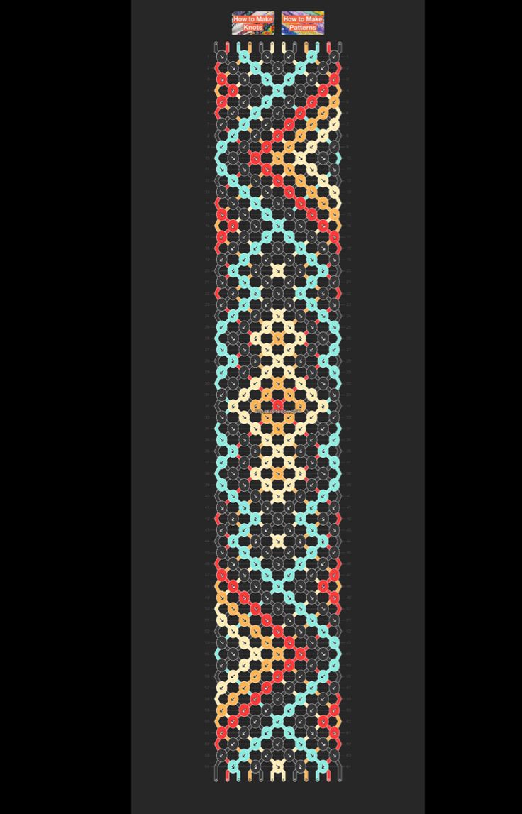 a colorful beaded bracelet on a black background