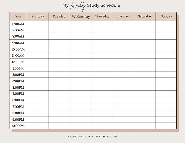 a printable daily schedule with the words,'my friday - study schedule '