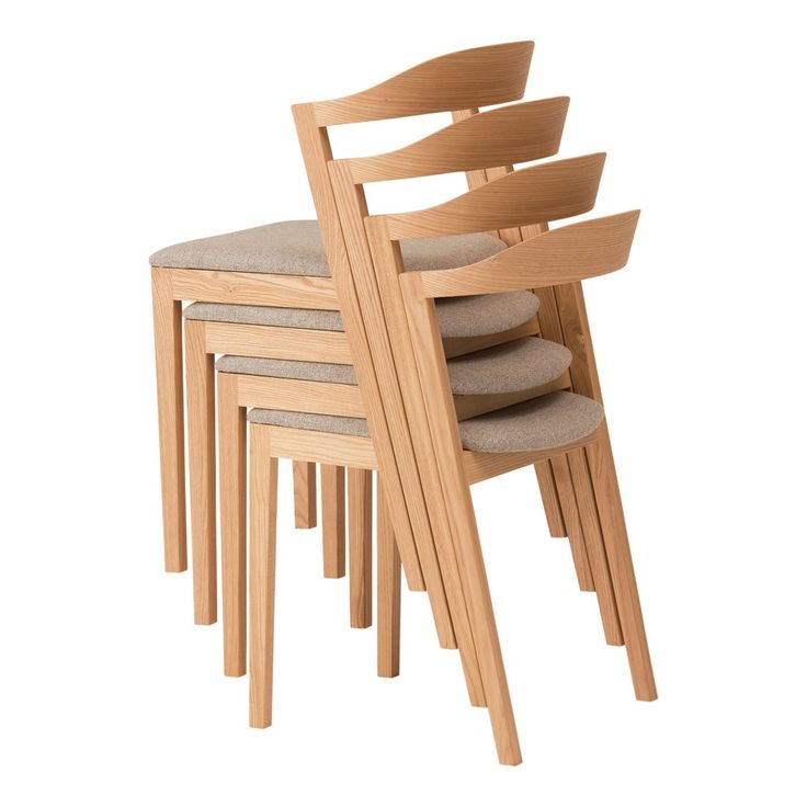 a stack of four chairs sitting next to each other