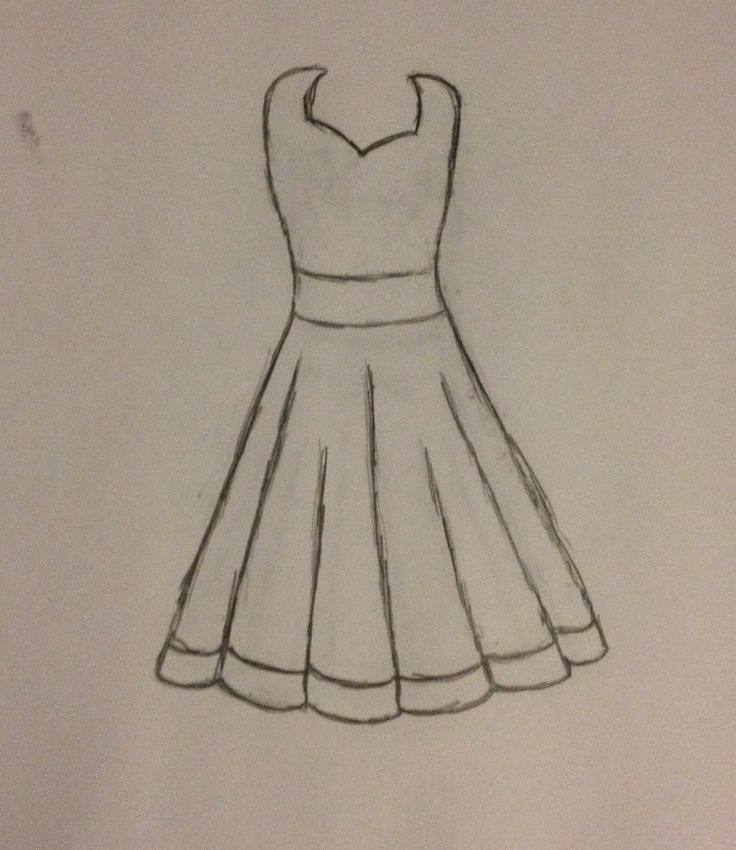 a drawing of a dress on paper