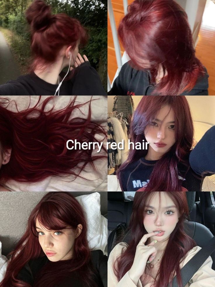 Cherry Red Hair, Red Hair Inspo, Wine Hair, Cherry Hair, Hair Tint, Hair Inspiration Long, Dyed Hair Inspiration, Hair Inspiration Short, Pretty Hair Color