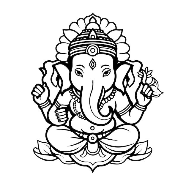 an elephant with a crown on it's head sitting in the middle of a lotus