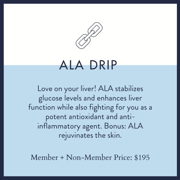 an ad for ala drip with the caption'love on your liver alfa stabilizes glucose levels and enhances liver function