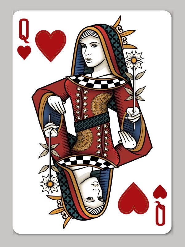 the queen of hearts playing card