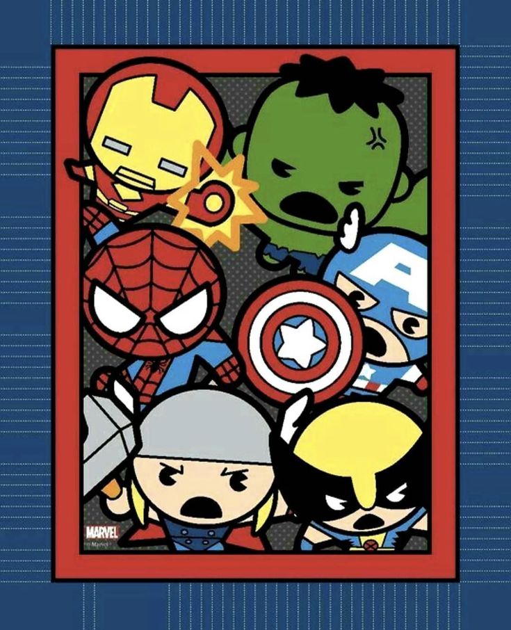 an image of cartoon characters on a blue background with the words avengers and captain america