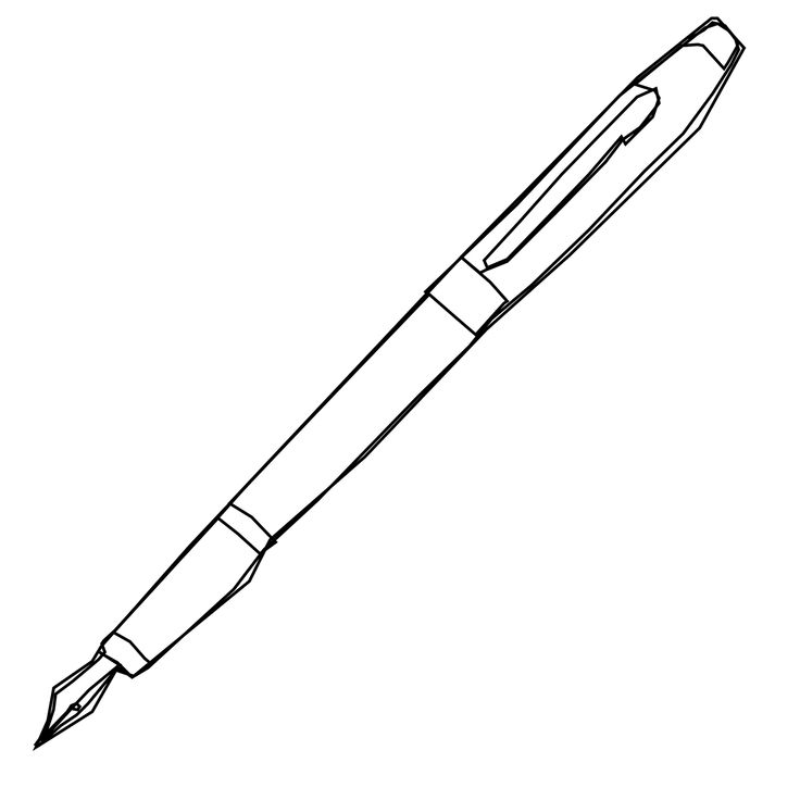 a black and white drawing of a pen