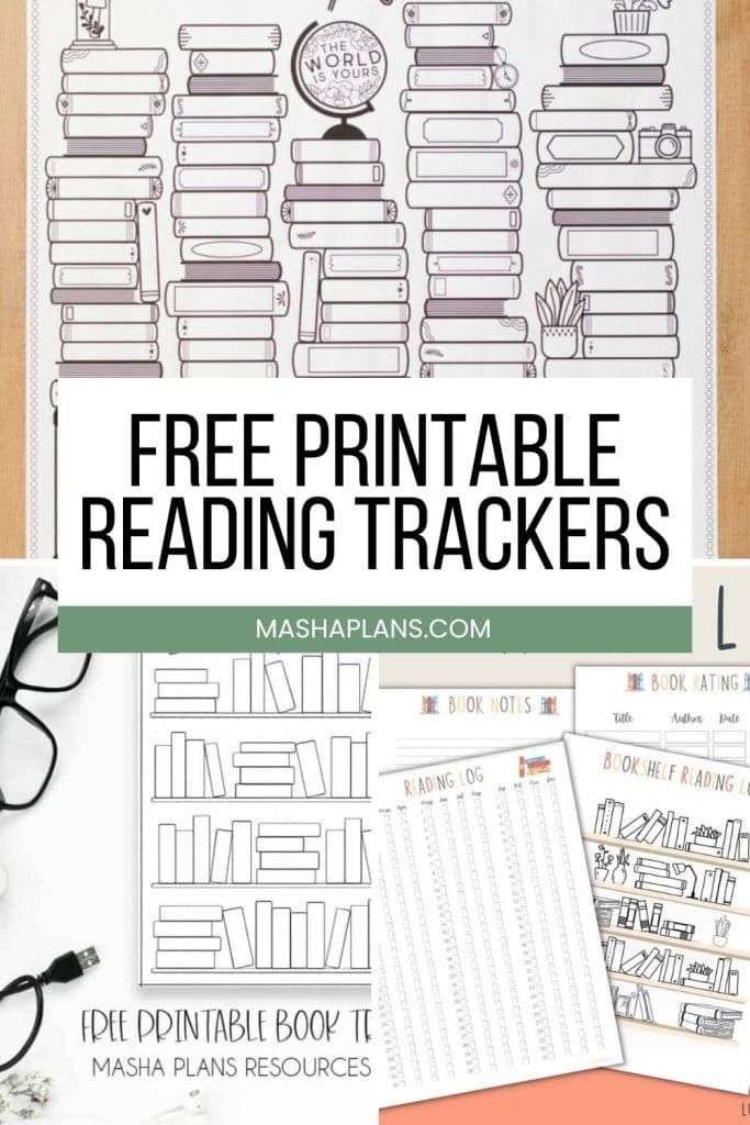 free printable reading trackers for kids and adults to use with their own books