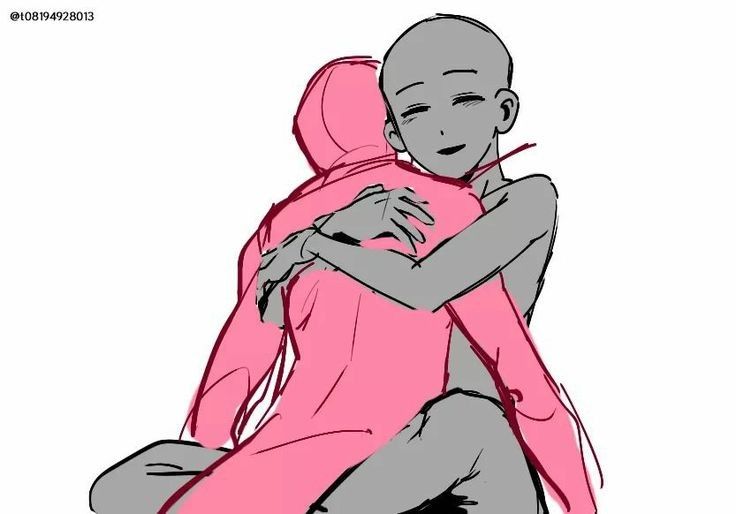 a drawing of two people hugging each other