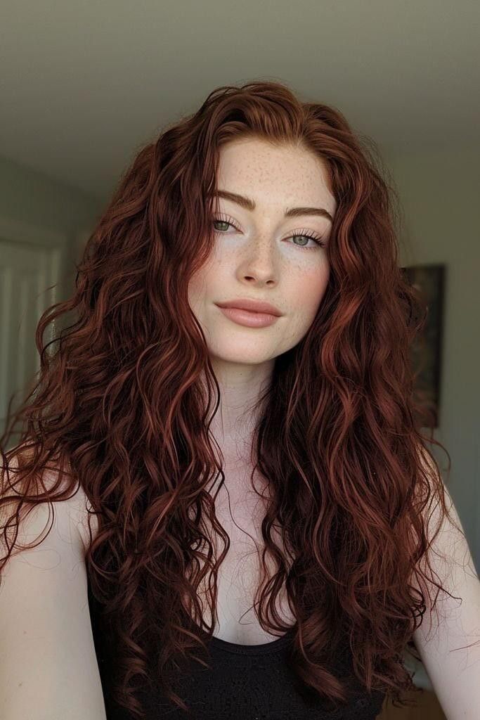 Curly Hair Red Highlights, Dark Ginger Hair, Zicxa Photos, Κούρεμα Bob, Highlights Curly, Boho Waves, Canadian Women, Red Hair Inspo, Red Curly Hair