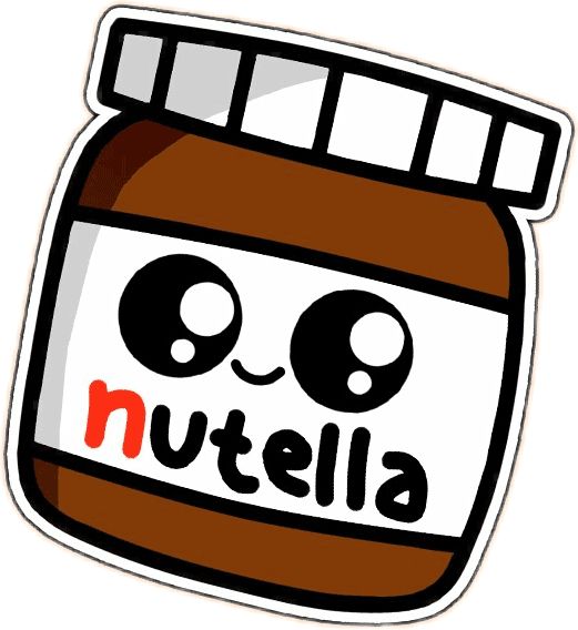 a jar of nutella sitting on top of a sticker with the word nutella in it