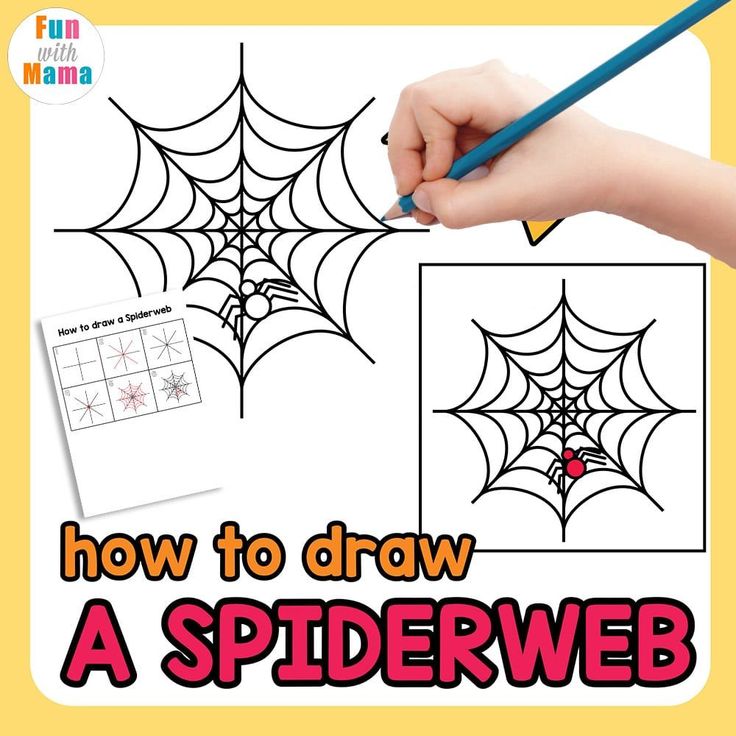 how to draw a spiderweb for kids with pictures on the front and back