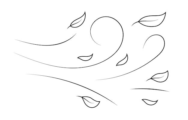 a line drawing of leaves on a white background