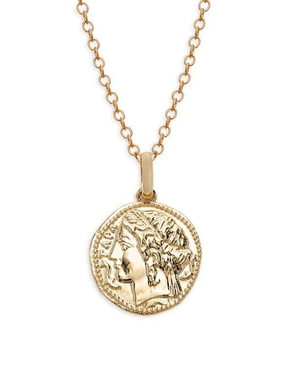 Saks Fifth Avenue 14K Yellow Gold Coin Pendant Necklace - Jewelry - Free Shipping - BeyondStyle Adjustable Yellow Gold Jewelry Stamped 14k, Adjustable Stamped 14k Yellow Gold Jewelry, Yellow Gold Coin-shaped Jewelry With Adjustable Chain, Yellow Gold Coin Shaped Jewelry With Adjustable Chain, Gold Jewelry With Spring Ring Clasp In Recycled Gold, Yellow Gold Medallion Jewelry With Adjustable Chain, Recycled Gold Jewelry With Spring Ring Clasp, Yellow Gold Medallion Jewelry In Recycled Gold, Classic Gold Jewelry With Coin Pendant