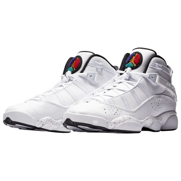 Jordan 6 Rings - Men's | Foot Locker White Throwback Custom Sneakers With Rubber Sole, Throwback Custom Sneakers For Streetwear With Rubber Sole, Throwback Streetwear Custom Sneakers With Rubber Sole, Retro Basketball Shoes With Speckled Midsole For Streetwear, Retro High-top Jordan Shoes For Streetwear, Sporty Jordan Shoes With Gum Sole, Throwback White Custom Sneakers For Streetwear, White Throwback High-top Sneakers With Rubber Sole, Throwback Round Toe Skate Shoes For Streetwear