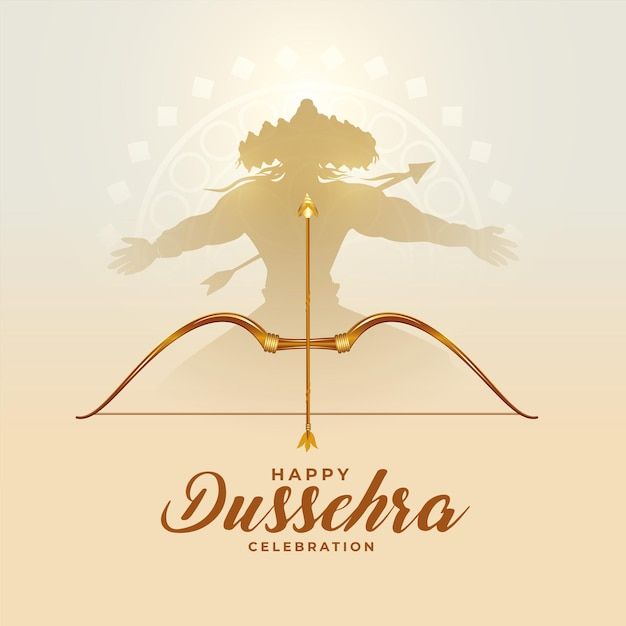 happy dussera from your god name here on this beautiful greeting card or poster