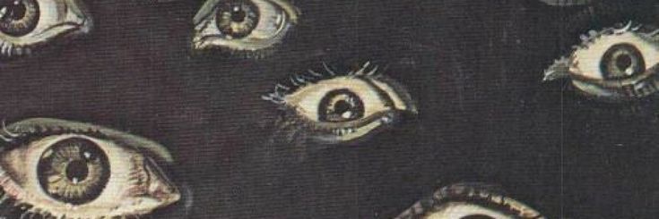 an eye pattern is shown on the surface of a piece of cloth that has been made to look like eyes