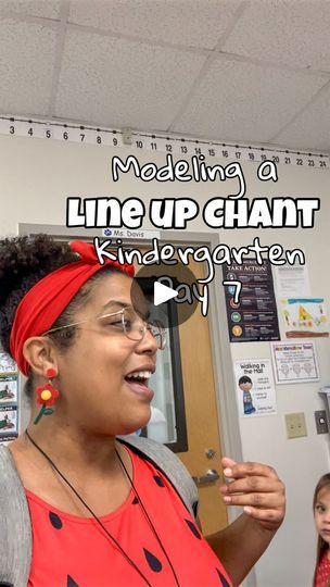 a woman standing in front of a whiteboard with text reading modeling a line - up giant