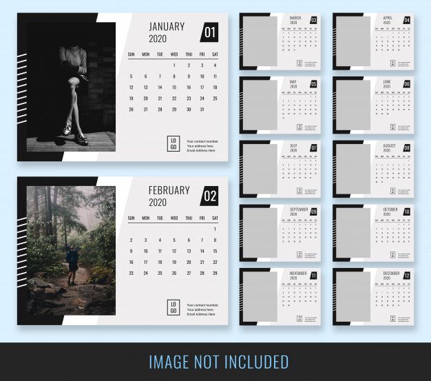 a calendar with the image of a person walking on a path and trees in the background