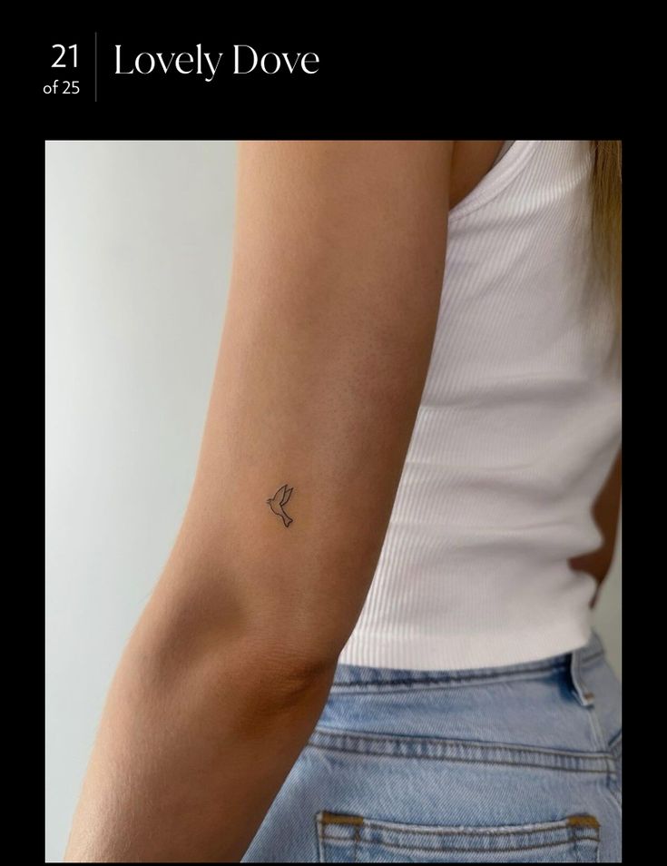 a woman's arm with a small tattoo on the left side of her arm