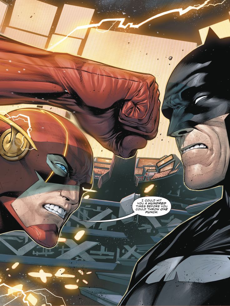 the flash and batman face to face in a scene from dc's new 52