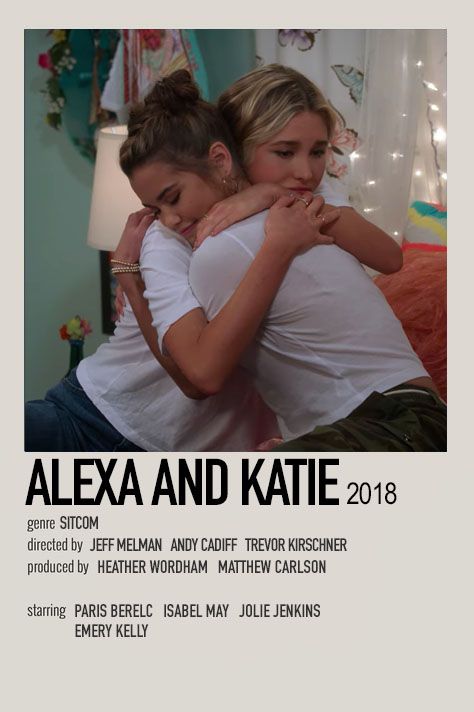 the movie poster for alexa and kate is shown with two children hugging each other