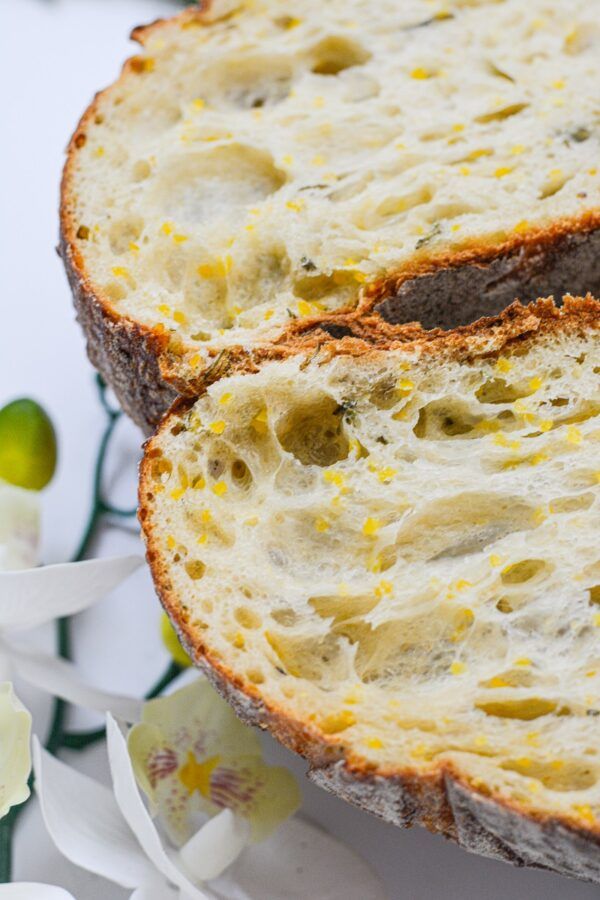 two pieces of bread sitting on top of each other