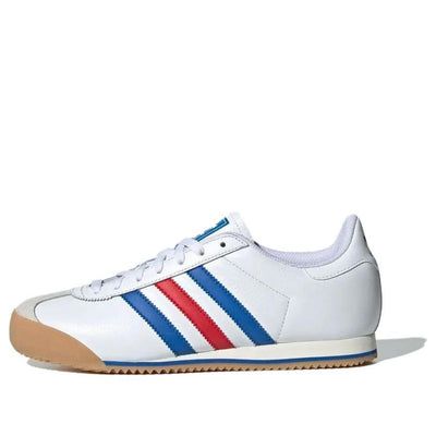 adidas 74 'White Blue Red' IF9509 White Three Stripes Sneakers For Jogging, White Sportswear Sneakers With Three Stripes Branding, White Sportswear Sneakers With Three Stripes, White Sneakers With Three Stripes Branding, White Sports Sneakers With Three Stripes, Adidas Sportswear Sneakers With Three Stripes, White Sneakers With Three Stripes For Sports, White Athleisure Sneakers With Three Stripes, White Three Stripes Athleisure Sneakers