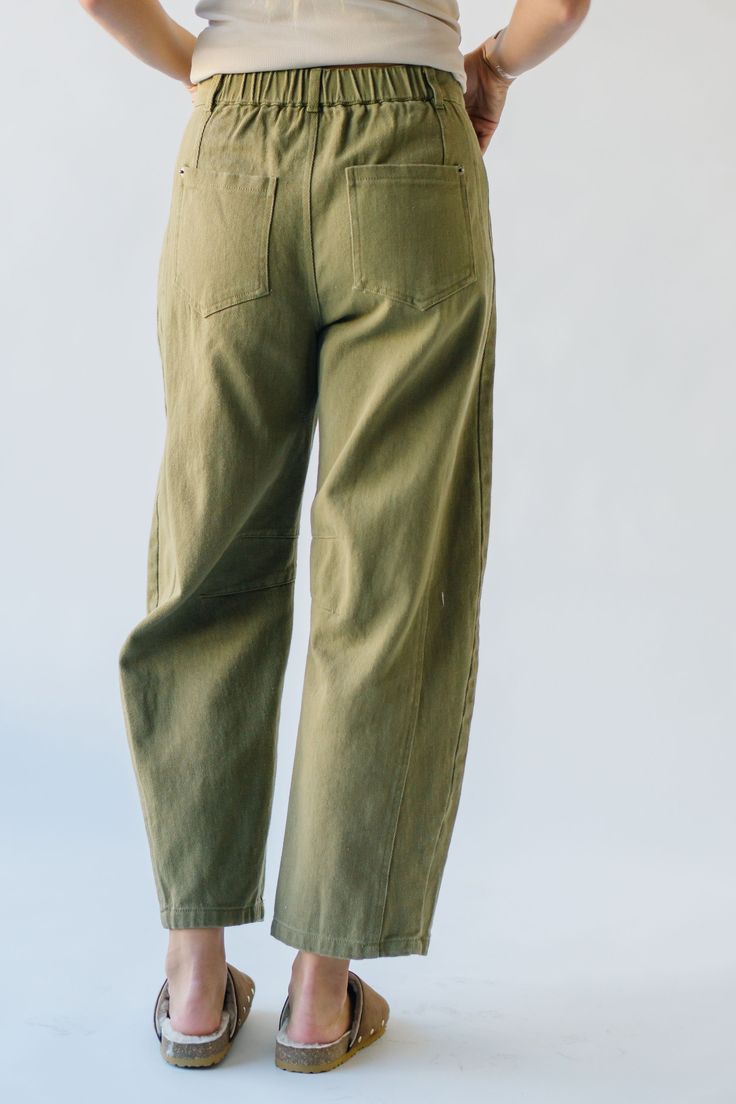 Meet your new go-to pants: The Wolford Barrel Pant in Olive. With a flattering barrel leg style, they are versatile enough for any occasion. Dress them up or down for a look that is uniquely you. Details self/lining: 100% polyester Fabric Care Guide Here Sizing & Fit Measurements are approximate and taken while laying flat across the front. Not doubled. small: waist = 14"; length = 37"; inseam = 25“; rise = 12" medium: waist = 15"; length = 38"; inseam = 25.5“; rise = 12.5" large: waist = 16"; l Waffle Knit Sweater, Nursing Friendly, Peasant Dress, Jeans Jumpsuit, Waffle Knit, Cardigan Jacket, Sweater Cardigan, Fabric Care, Denim Jeans