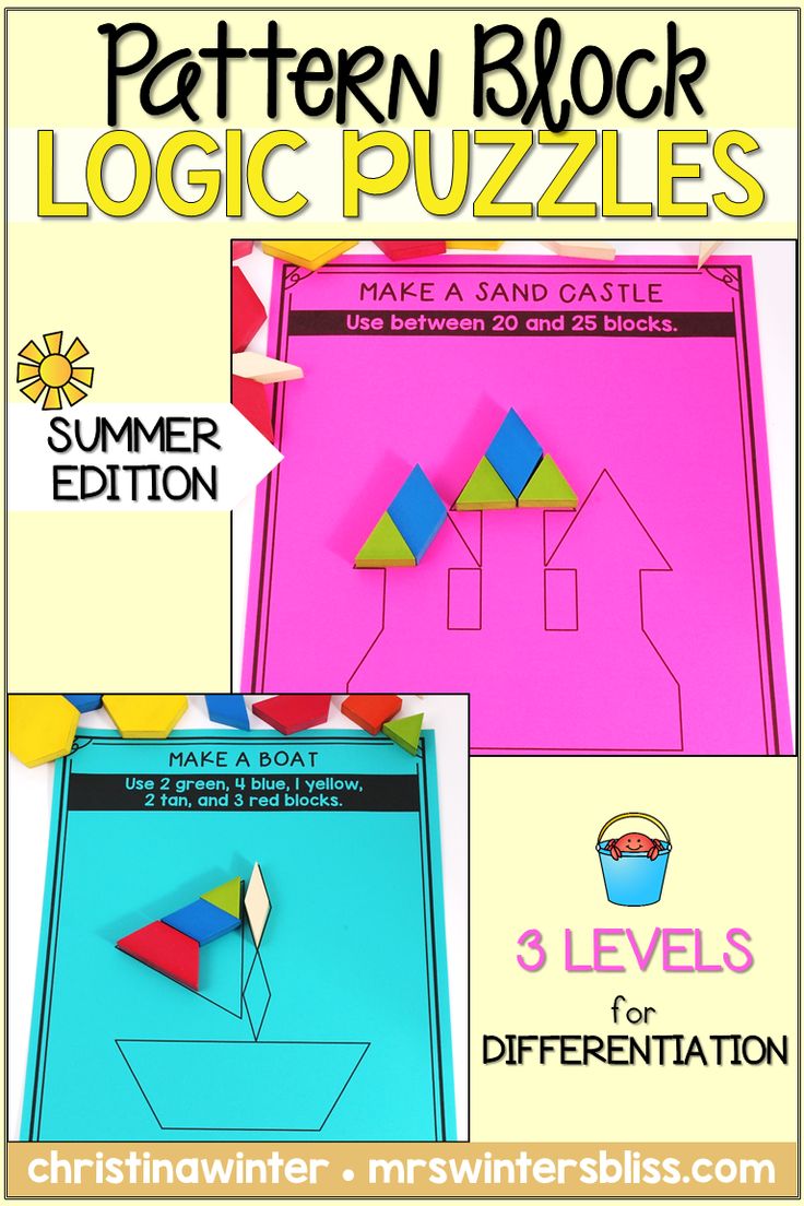 the pattern block puzzle is shown with instructions to make it