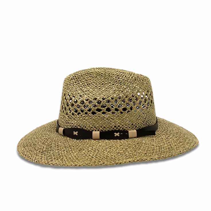 Shape: Panama Hat, Indiana StyleMaterial: SeagrassSize: Small, Medium, Large & XLBrim: 3.25”Color: GreenDetail: "Band" (Toquilla)Hat Care: Always handle your hat by the top. Do not place hat with brim on the surface, it will cause it to flatten the brim. Always Brim turned up.To dust off, use a soft brush.To remove stains, wipe with a cloth, then let it dry naturally with the brim turned up.Steam it to shape if necessary.Misshapen flat brim straw hats can be shaped carefully with a lukewarm Country Style Short Brim Hat In Toquilla Straw, Country Style Short Brim Toquilla Straw Hat, Natural Brimmed Hat For Rodeo, Toquilla Straw Brimmed Hats For Country Events, Brimmed Toquilla Straw Hat For Country Events, Country Style Curved Brim Hat For Kentucky Derby, Natural Color Curved Brim Hat For Country Events, Natural Curved Brim Hat For Country Events, Natural Color Hat With Curved Brim For Country Events