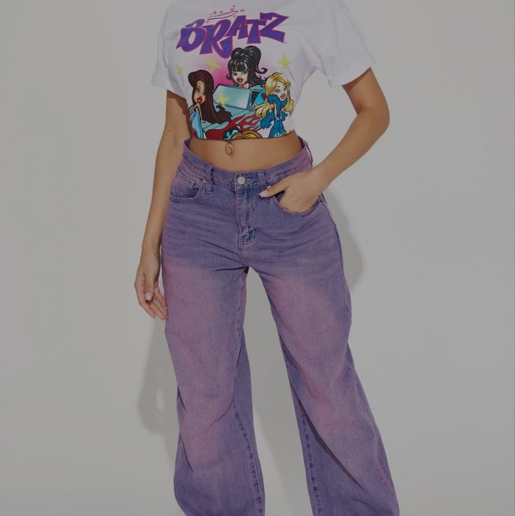 Brand New, Never Worn Still With Original Tags. Non-Stretch With Tinted Detailing. Back Buckle Detailing. Straight Leg. Size 15 In Juniors. Clue Photoshoot, Purple Jeans Outfit, Trash Fashion, Blue Mom Jeans, Purple Fits, Waxed Jeans, Purple Jeans, Purple Pants, 90's Fashion