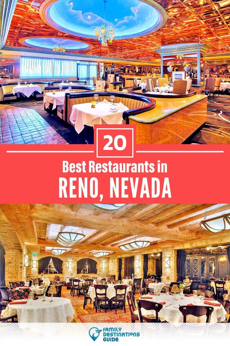 the inside of a restaurant with tables and chairs in front of it is an advertisement that says best restaurants in reno, nevada