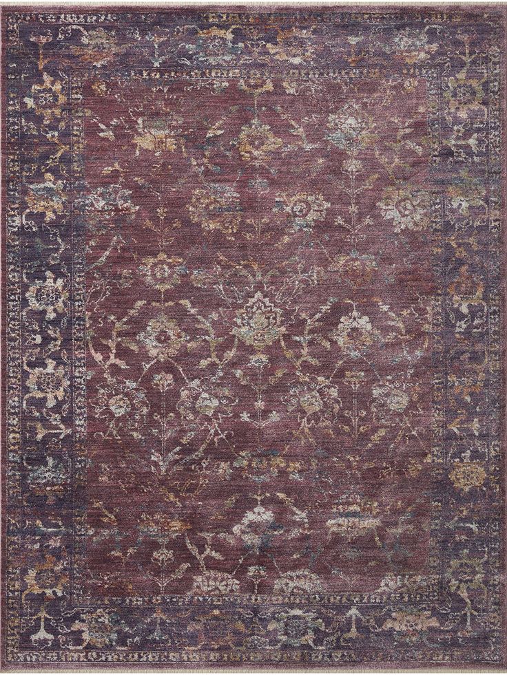 Designed with a high-end look and constructed for long-lasting durability, the Giada Collection is a thoughtful and innovative interpretation of traditional rug design. Featuring classic motifs and inspiring colors, Giada is power-loomed of polypropylene and polyester pile in Egypt, ensuring no shedding and easy maintenance. | Loloi Giada Grape/Multi 11'6" x 15'6" Rug in Purple | Mathis Home Purple Area Rug, Purple Area Rugs, Loloi Rugs, Artisan Rugs, Rug Direct, Perfect Rug, Traditional Rug, Traditional Area Rugs, Power Loom